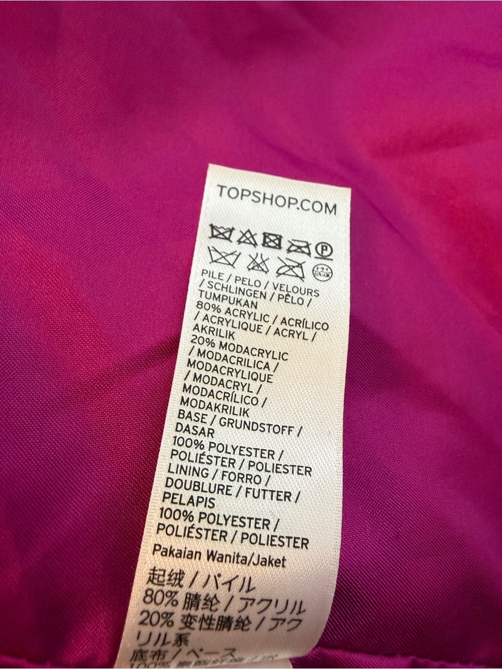 TOPSHOP Fuschia Faux Fur Jacket - Picture 10 of 11